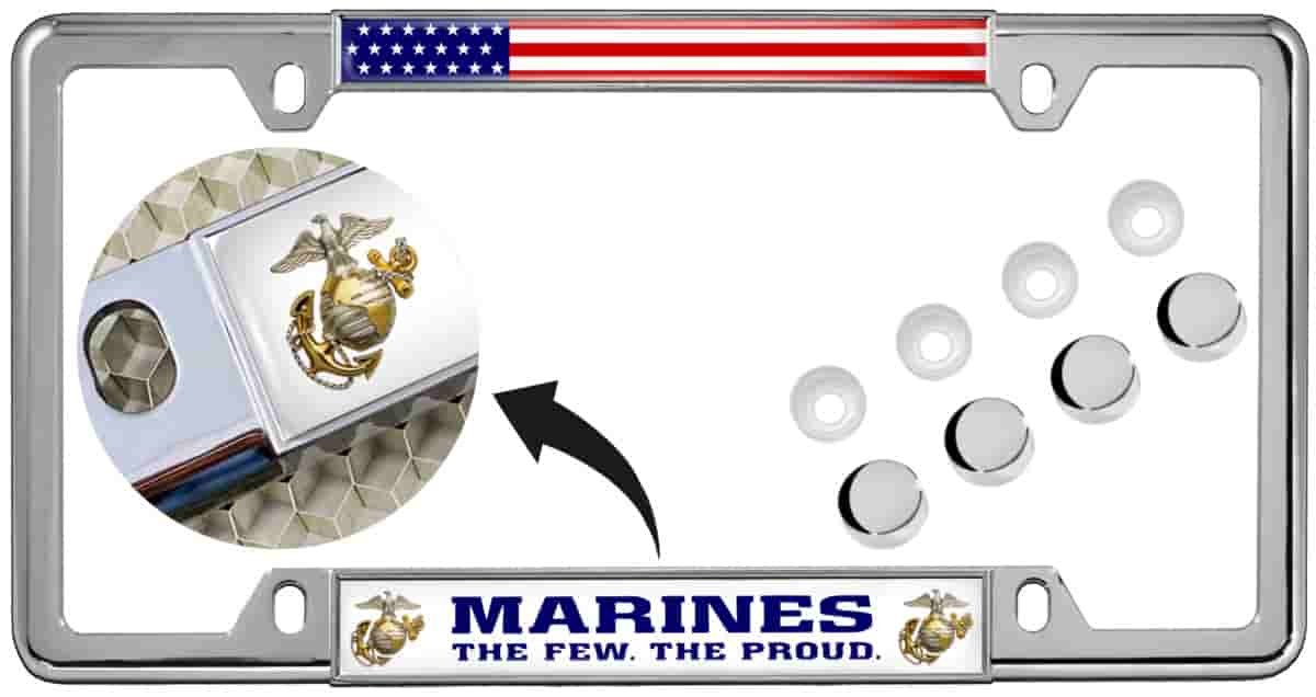 USMC - Marines. The Few. The Proud. - Car Metal License Plate Frame (wb)